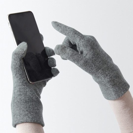 Rękawiczki do ekranów dotykowych szare