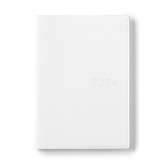 Kalendarz 2024 tygodniowy B6 winylowy biały