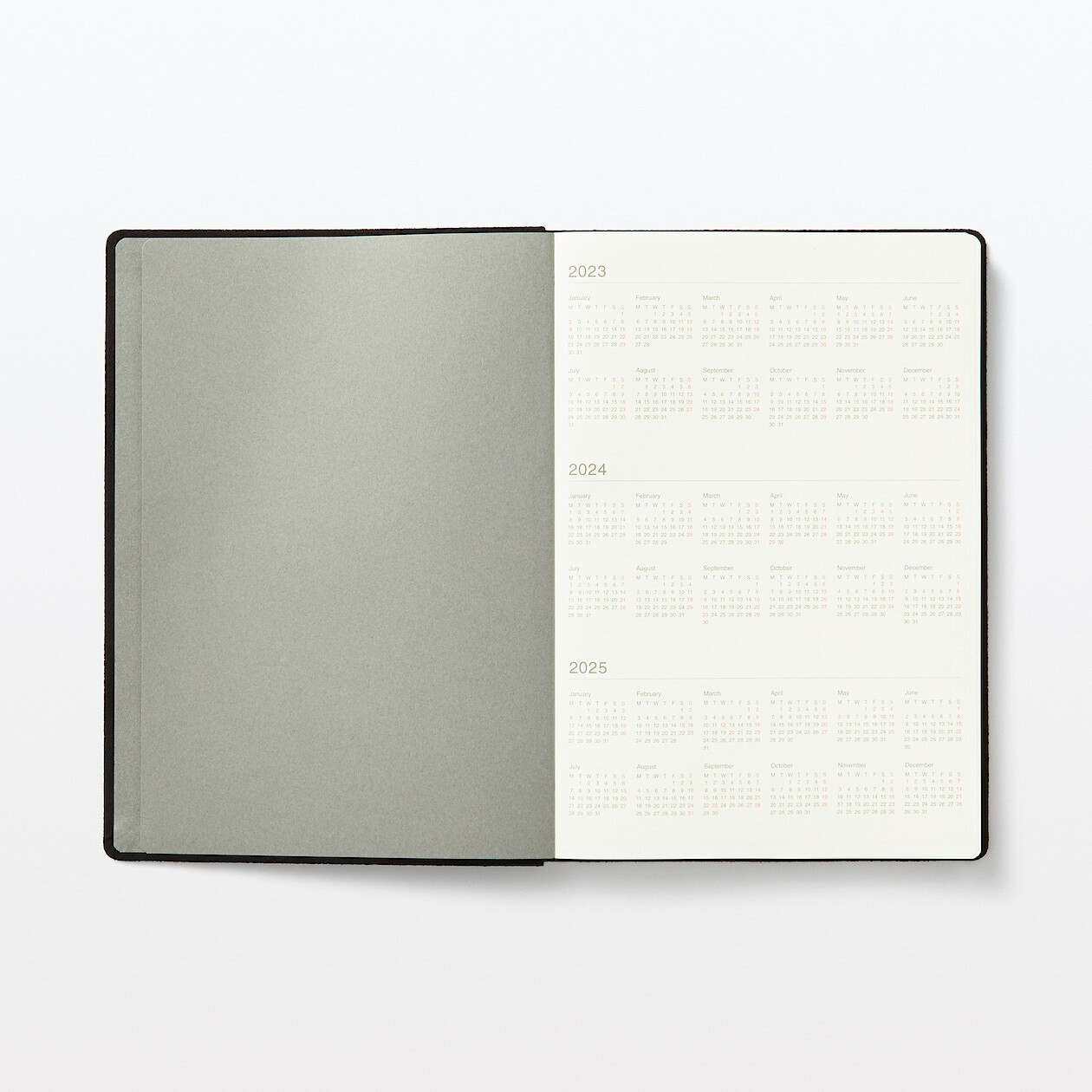 Kalendarz tygodniowy 2024 zamszowy A5 czarny