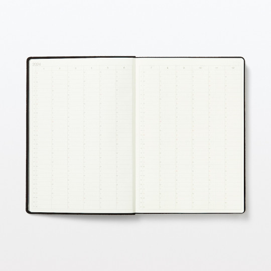 Kalendarz tygodniowy 2024 zamszowy A5 czarny