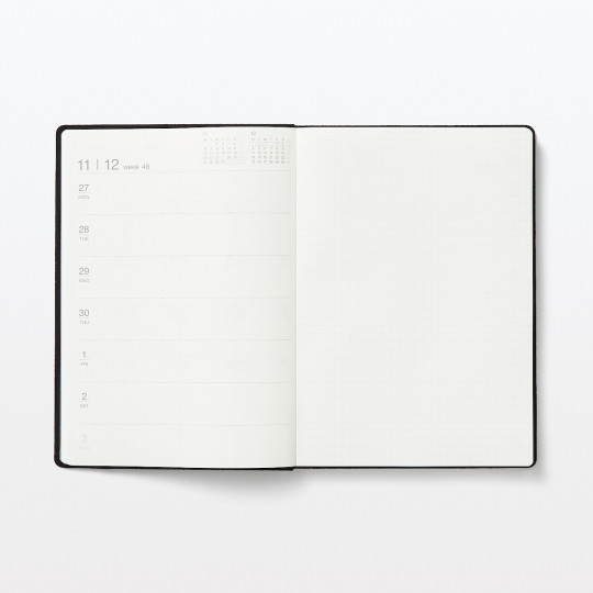 Kalendarz tygodniowy 2024 zamszowy A5 czarny