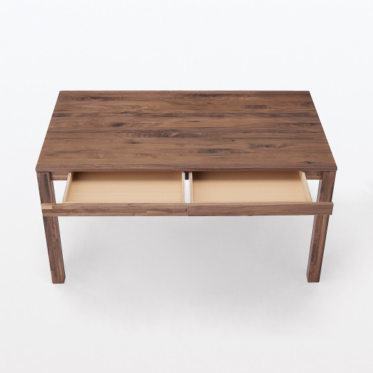 Stół drewniany z szufladami 140x80cm lity orzech z sękami