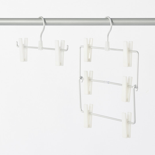 Wieszak na spódnice z klipsami aluminiowy