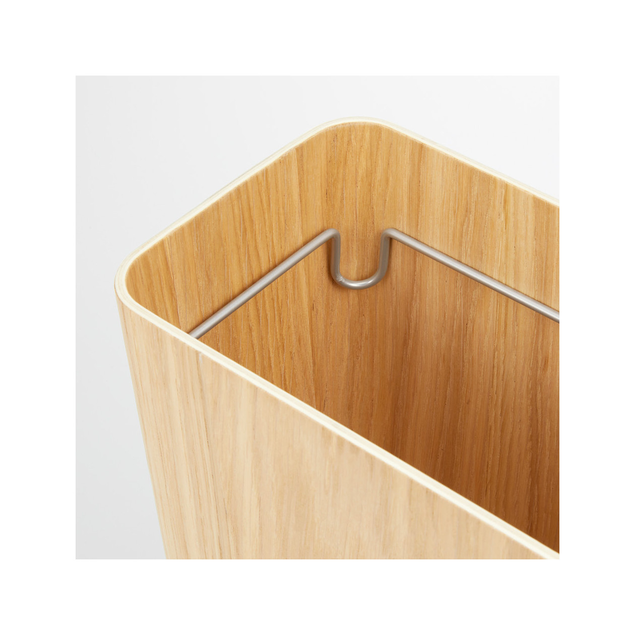 Kosz na śmieci prostokątny fornir dębowy