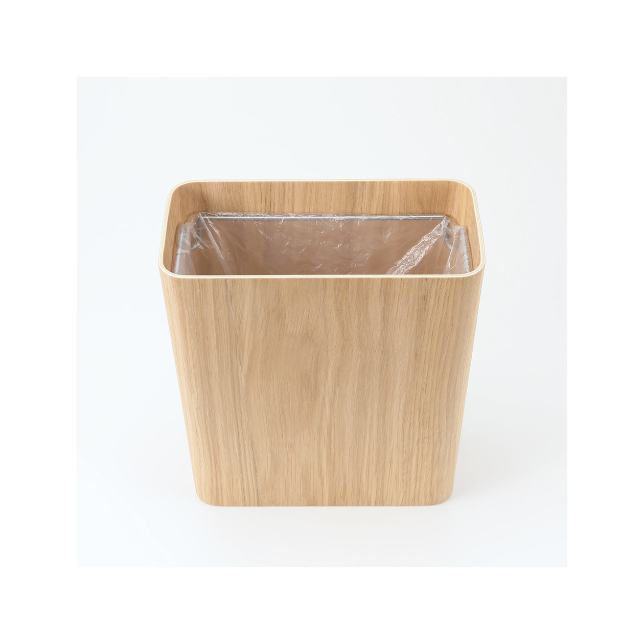 Kosz na śmieci prostokątny fornir dębowy