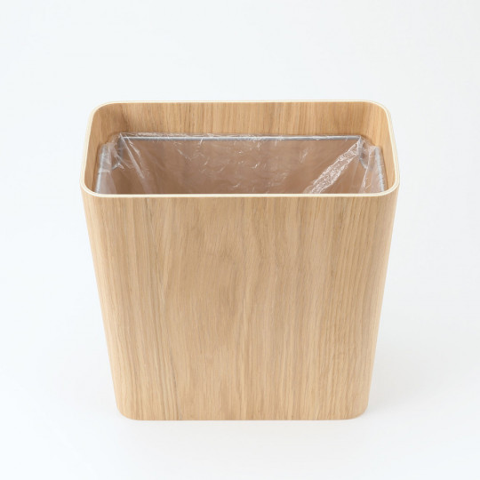 Kosz na śmieci prostokątny fornir dębowy