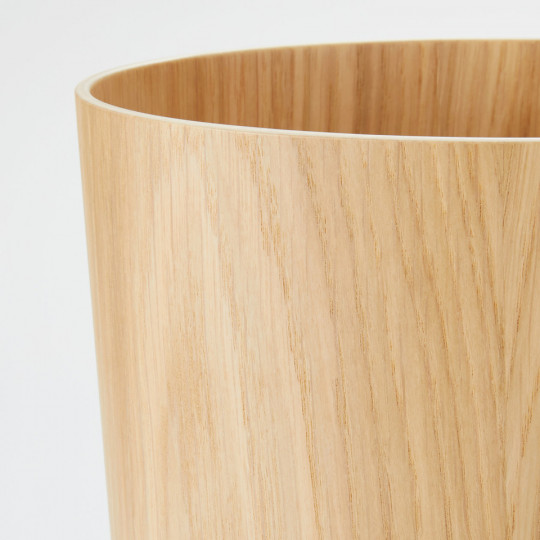 Kosz na śmieci okrągły fornir dębowy