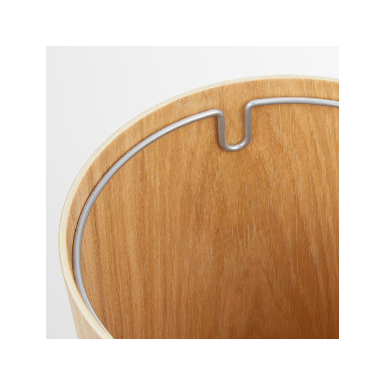 Kosz na śmieci okrągły fornir dębowy