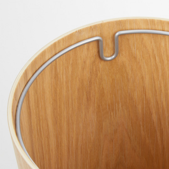 Kosz na śmieci okrągły fornir dębowy