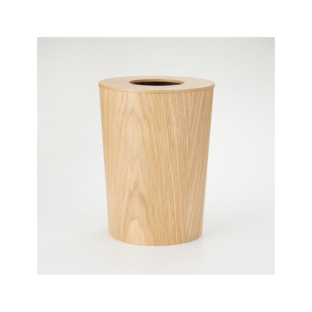 Kosz na śmieci okrągły fornir dębowy