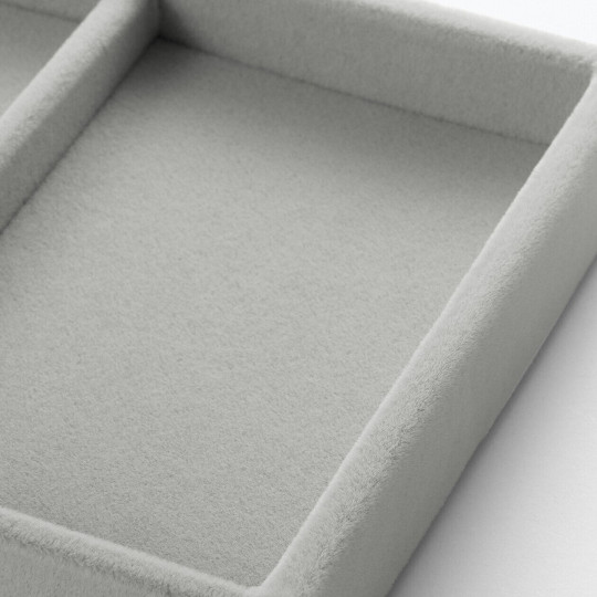 Wkład welurowy na biżuterię z 2 przegródkami S