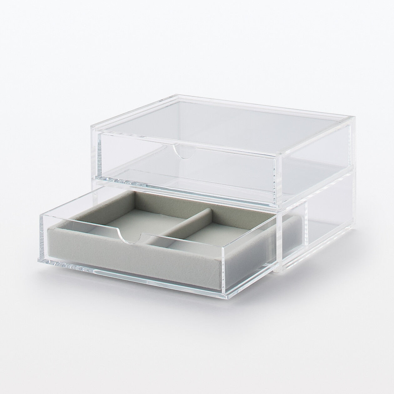 Wkład welurowy na biżuterię z 2 przegródkami S