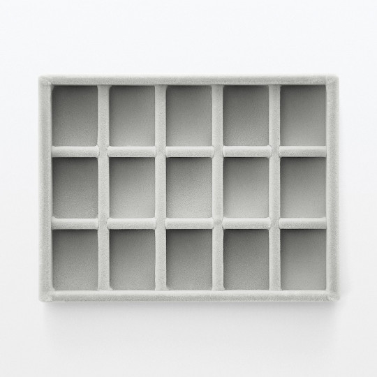 Wkład welurowy na biżuterię z 15 przegródkami S