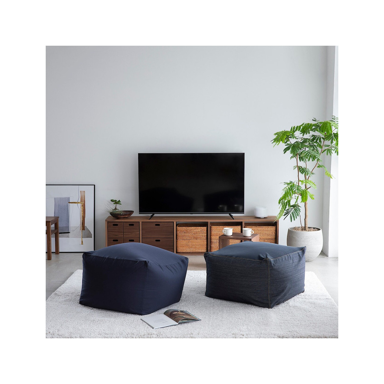 Pokrowiec na puf Body Fit denim