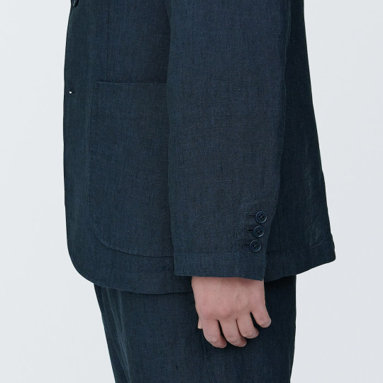 Marynarka lniana granatowa