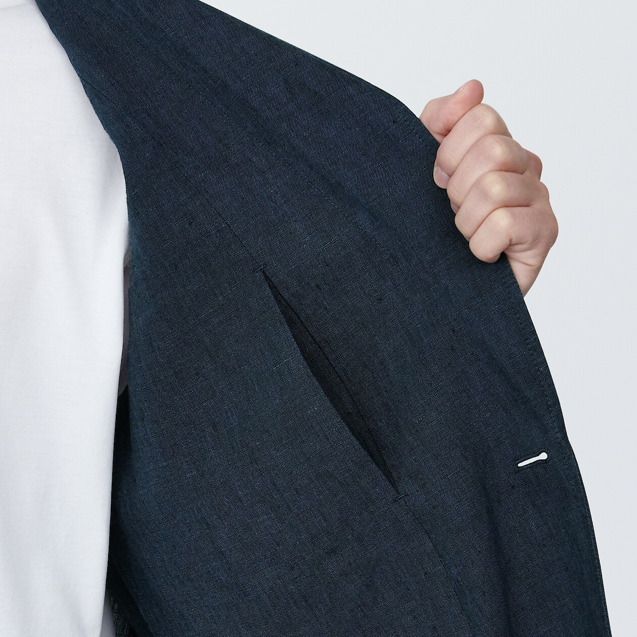 Marynarka lniana granatowa