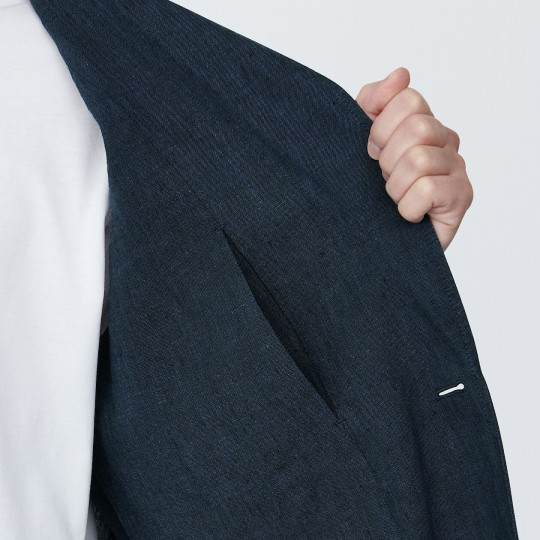 Marynarka lniana granatowa