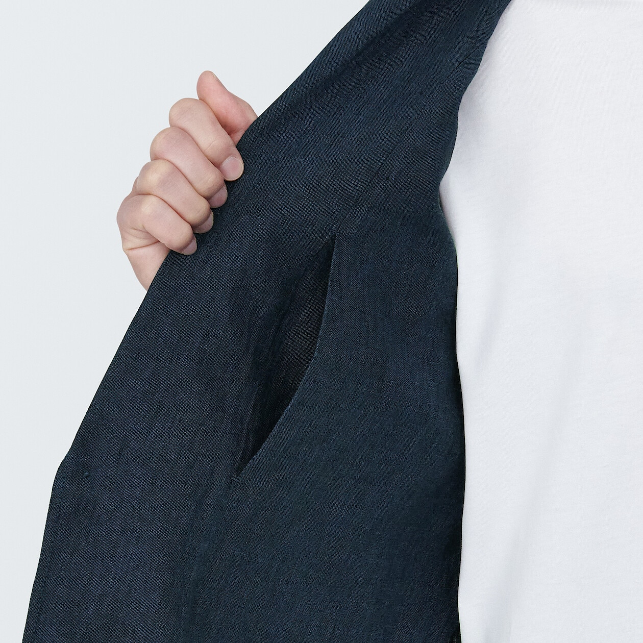 Marynarka lniana granatowa