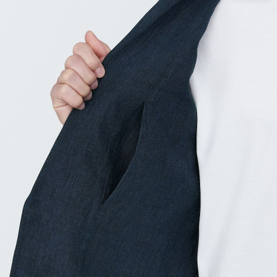 Marynarka lniana granatowa