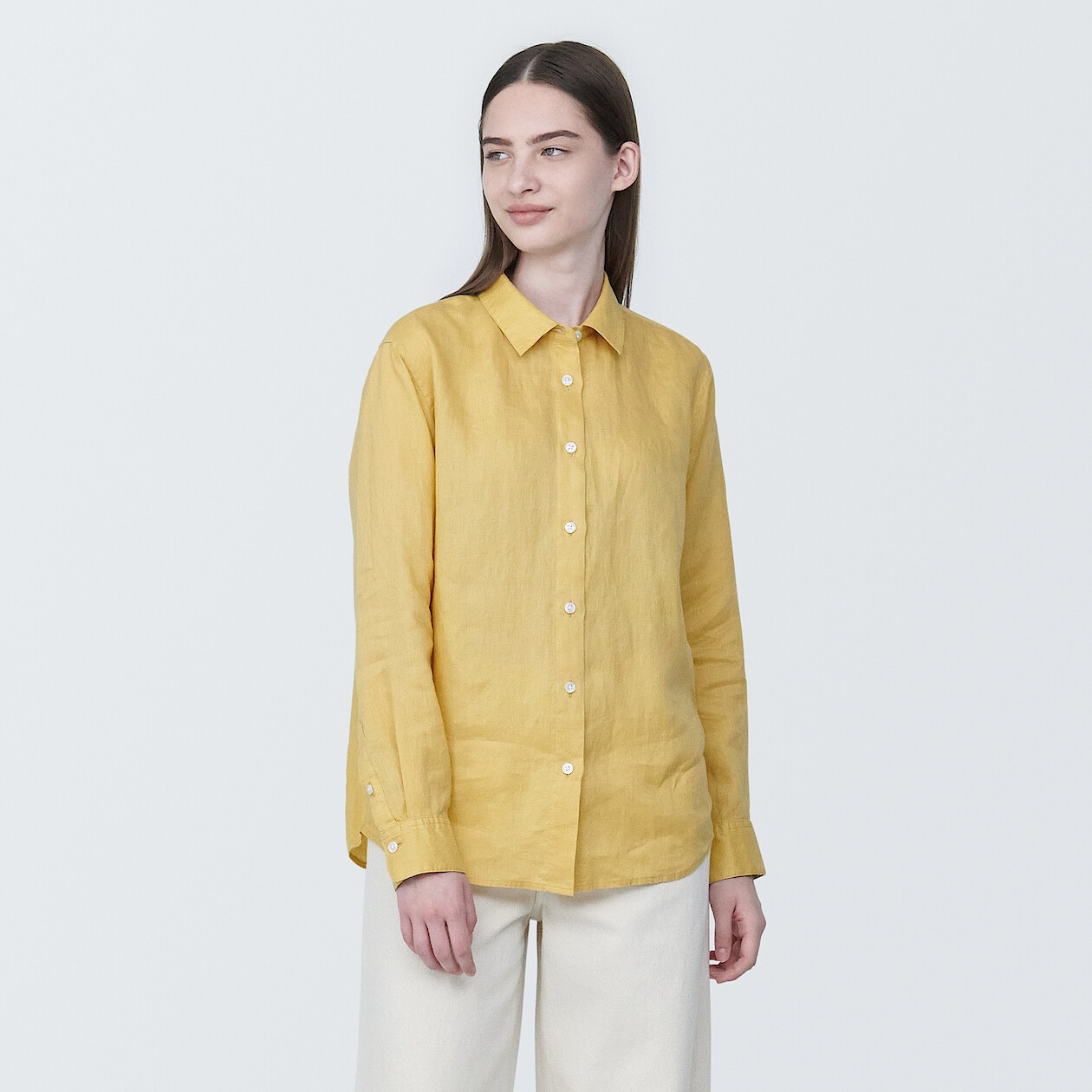 Koszula lniana żółta