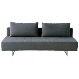 Grafitowa, rozkładana sofa w bawełnianym pokrowcu 194 x 100 x 63cm