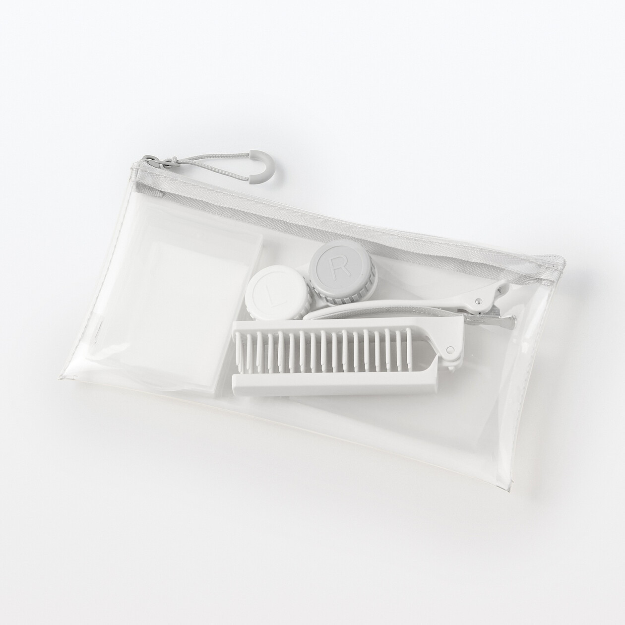 Kosmetyczka TPU mała płaska transparentna