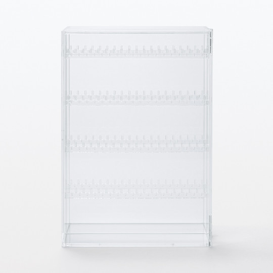 Gablota akrylowa z wieszakami na biżuterię rozkładana