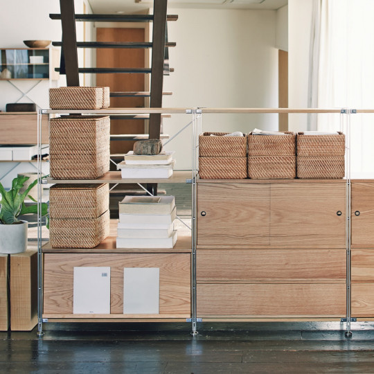 Kosz rattanowy z pokrywką 18x26x16cm