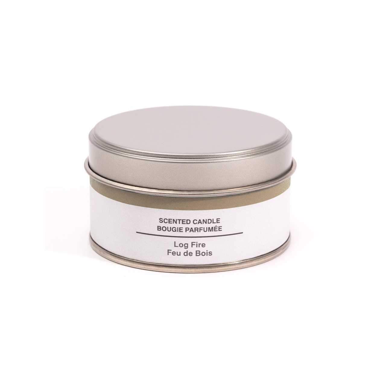 Świeca zapachowa w puszce płonące drewno