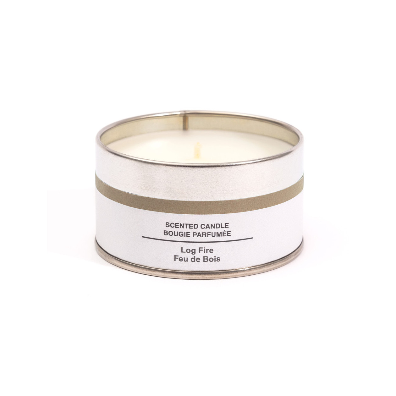 Świeca zapachowa w puszce płonące drewno