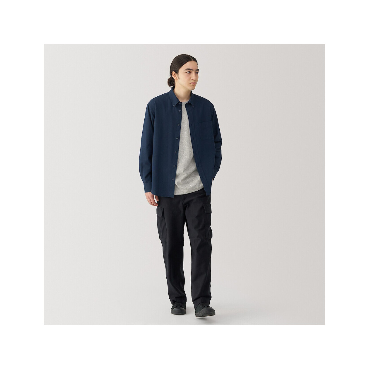 Koszula z bawełny oxford granatowa