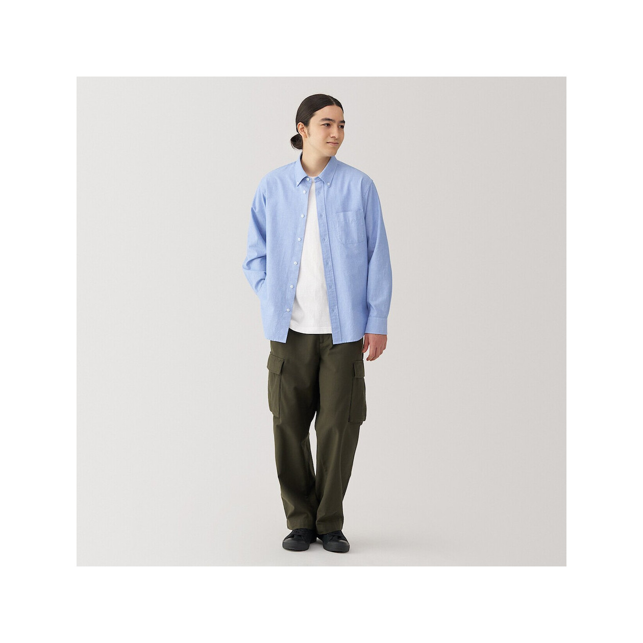 Koszula z bawełny oxford niebieska