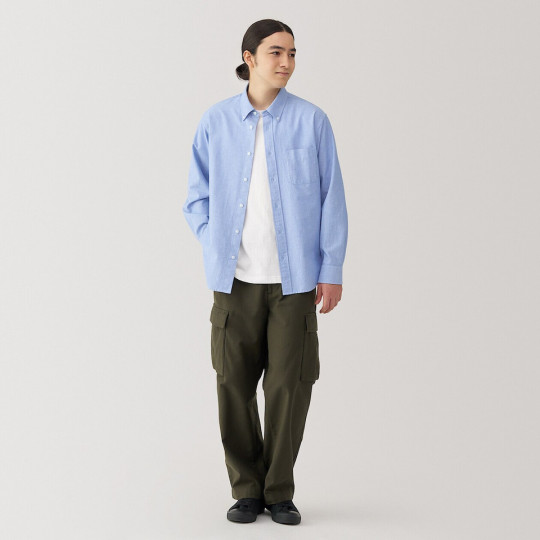 Koszula z bawełny oxford niebieska