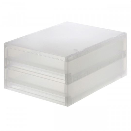 Podwójna szuflada z polipropylenu format A4 37 x 26 x 16,5 cm