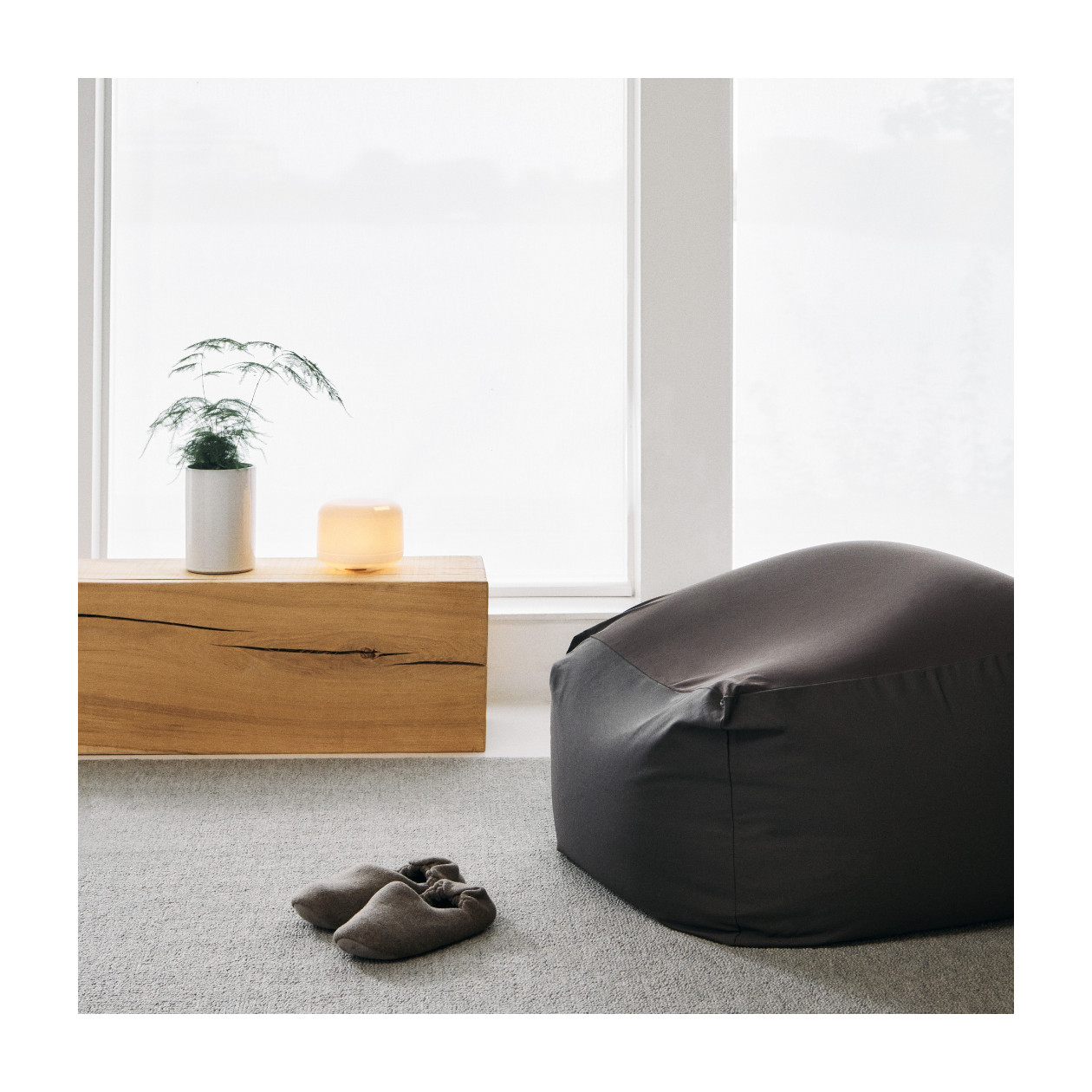 Pokrowiec na puf Body Fit brązowy