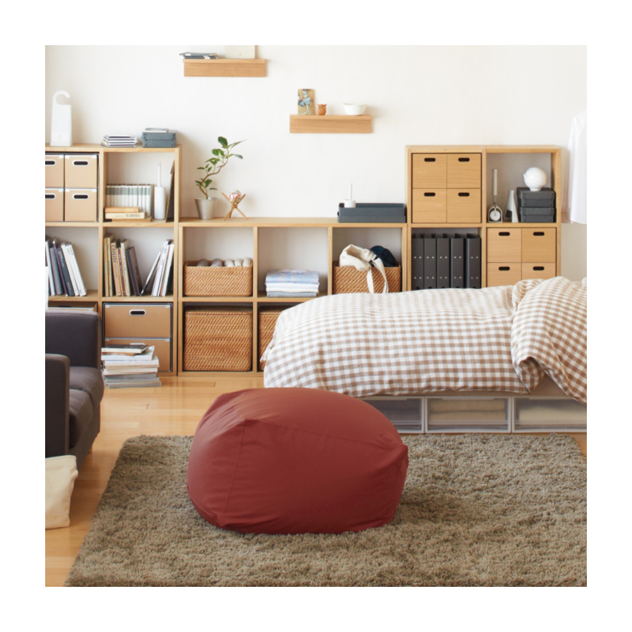 Pokrowiec na puf Body Fit czerwony