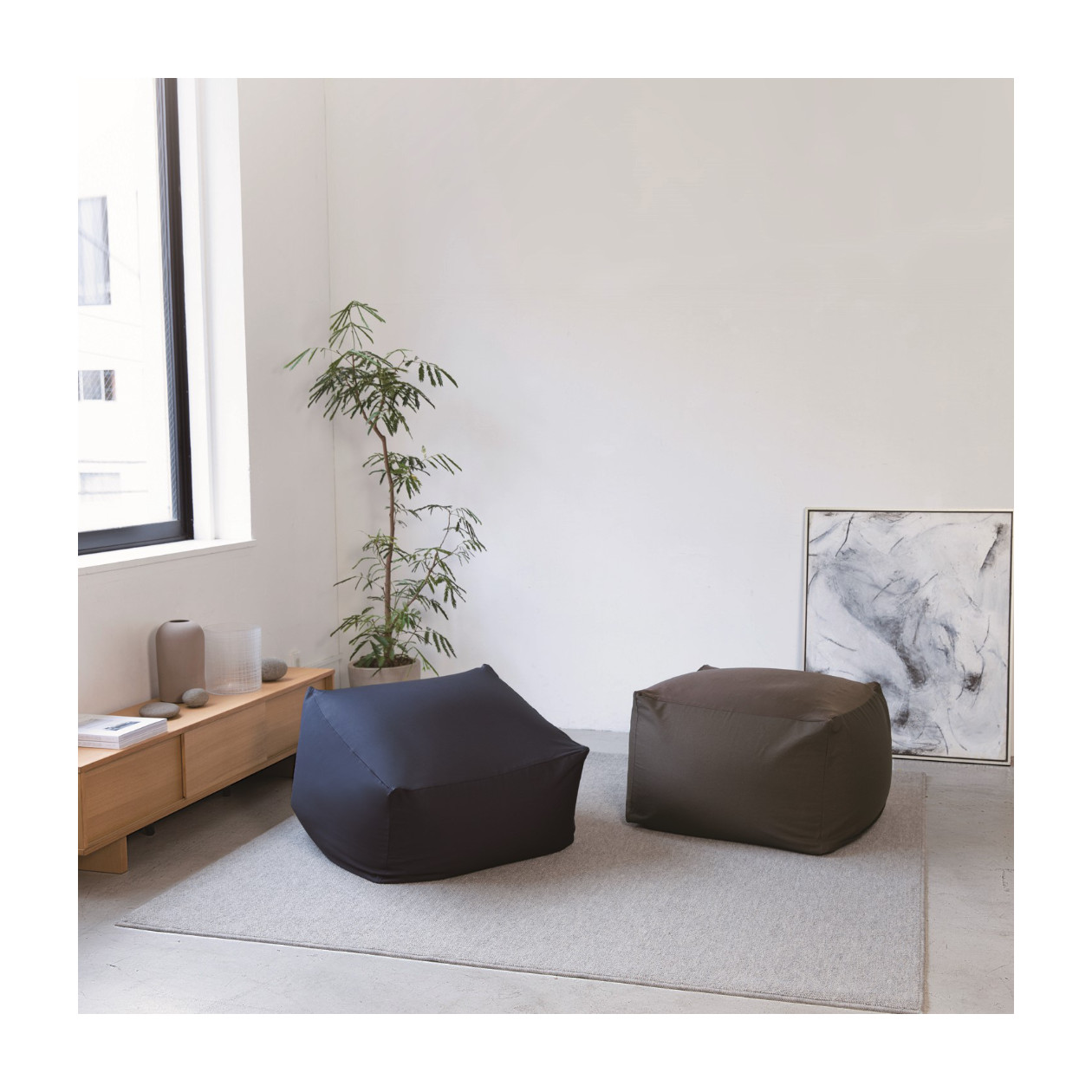 Pokrowiec na puf Body Fit brązowy