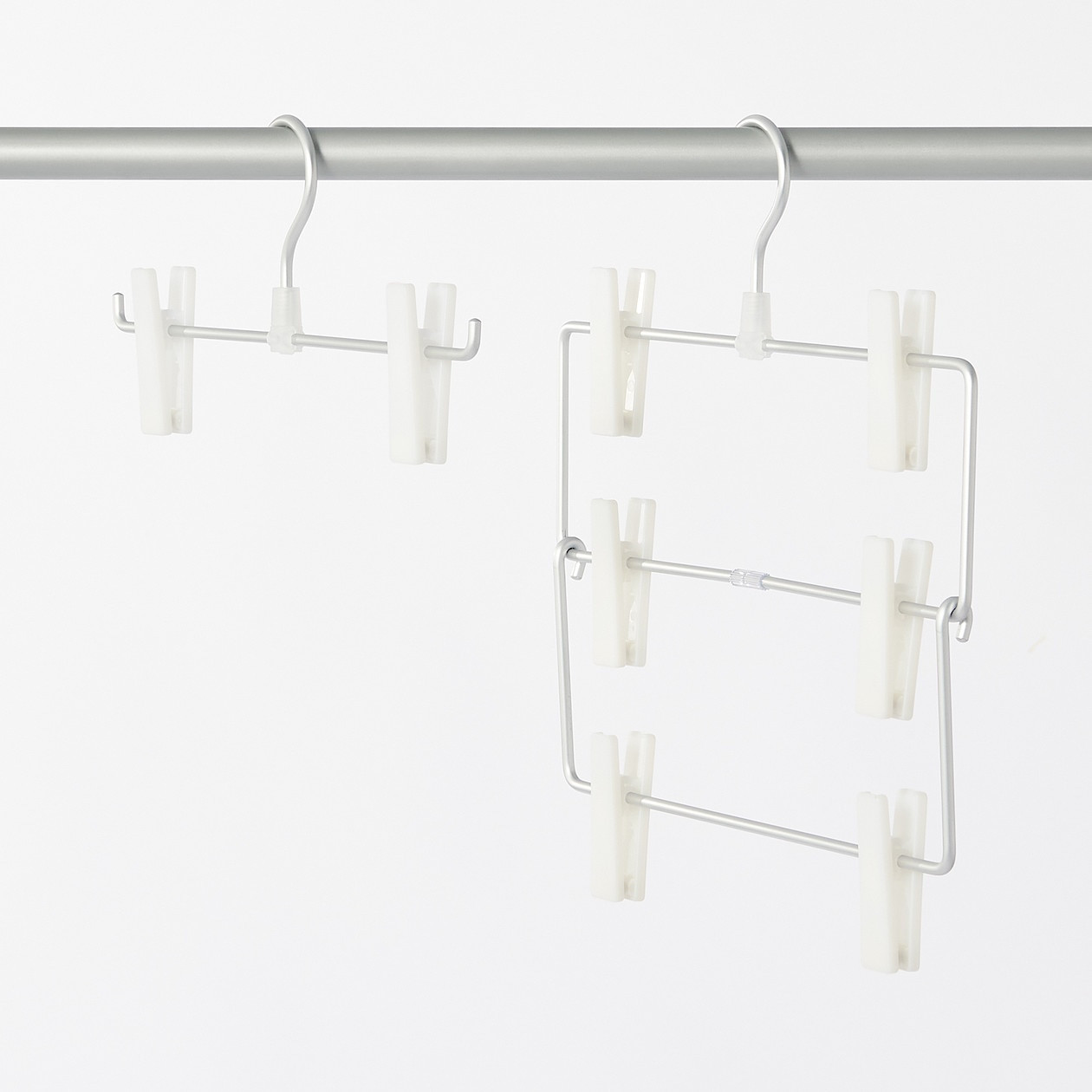 Wieszak 3-rzędowy z klipsami aluminiowy