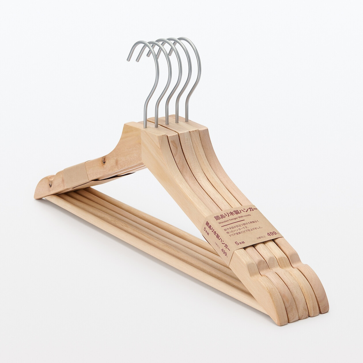 Wieszak z drewna z sękami 5szt