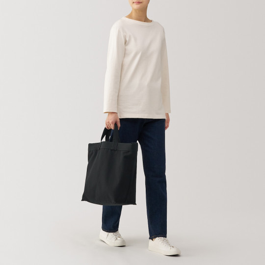 Torba tote bawełniana z podwójnymi uszami czarna