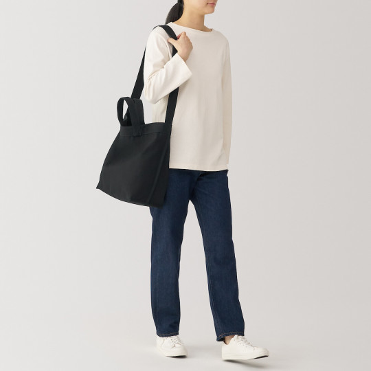 Torba tote bawełniana z podwójnymi uszami czarna