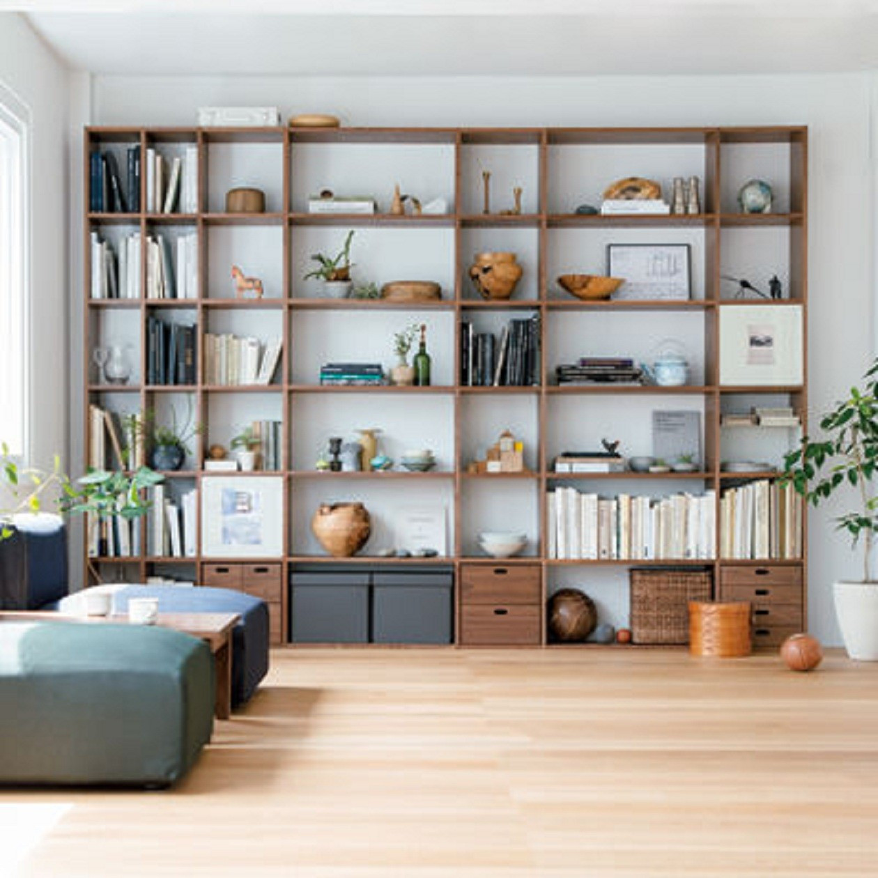 Szuflady regał orzech zestaw 2