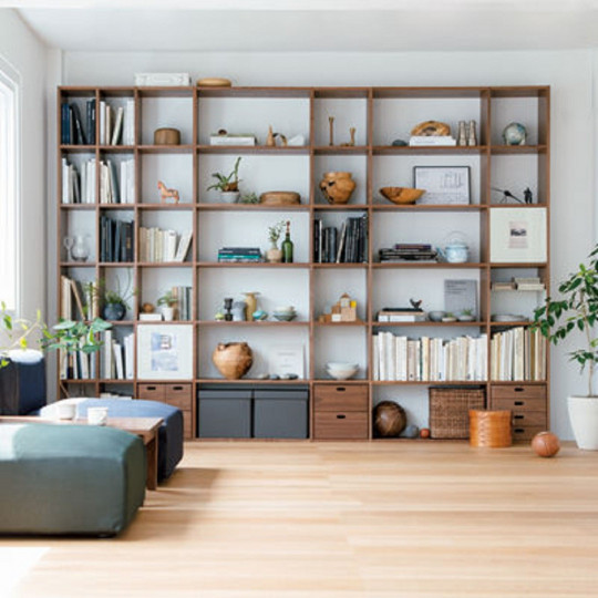 Szuflady regał orzech zestaw 2