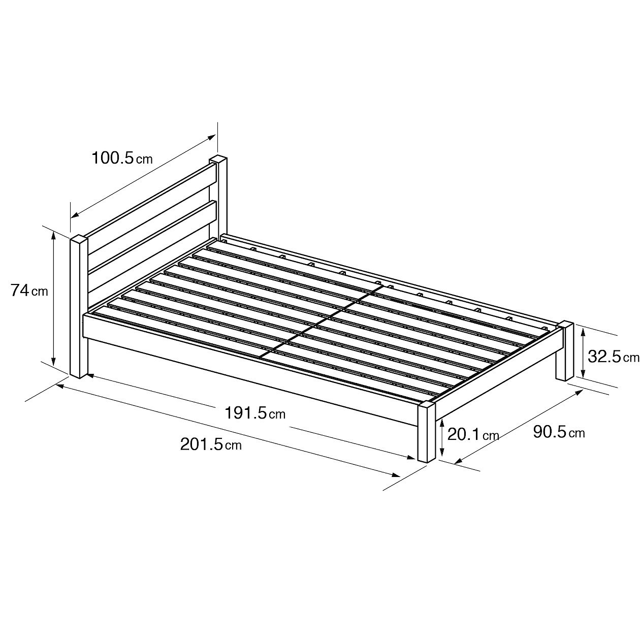 Łóżko z wezgłowiem podwójne 143 x 201.5 cm kauczuk