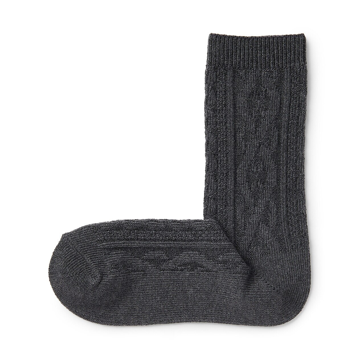 Skarpety z warkoczem grafitowe