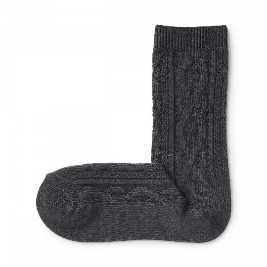 Skarpety z warkoczem grafitowe
