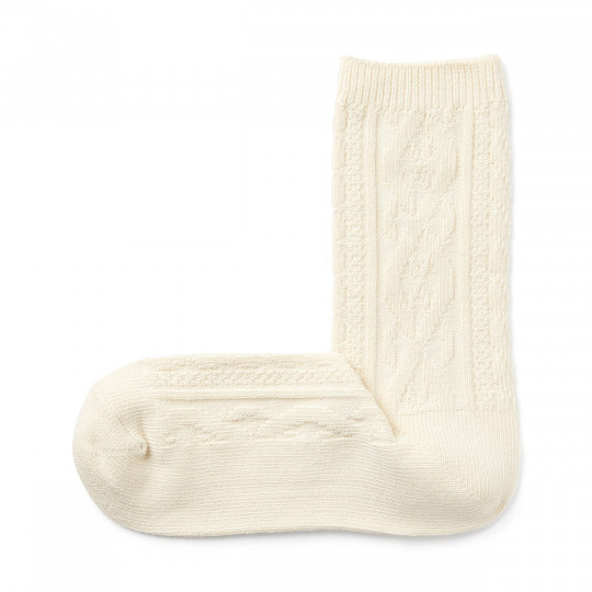 Skarpety z warkoczem kremowe