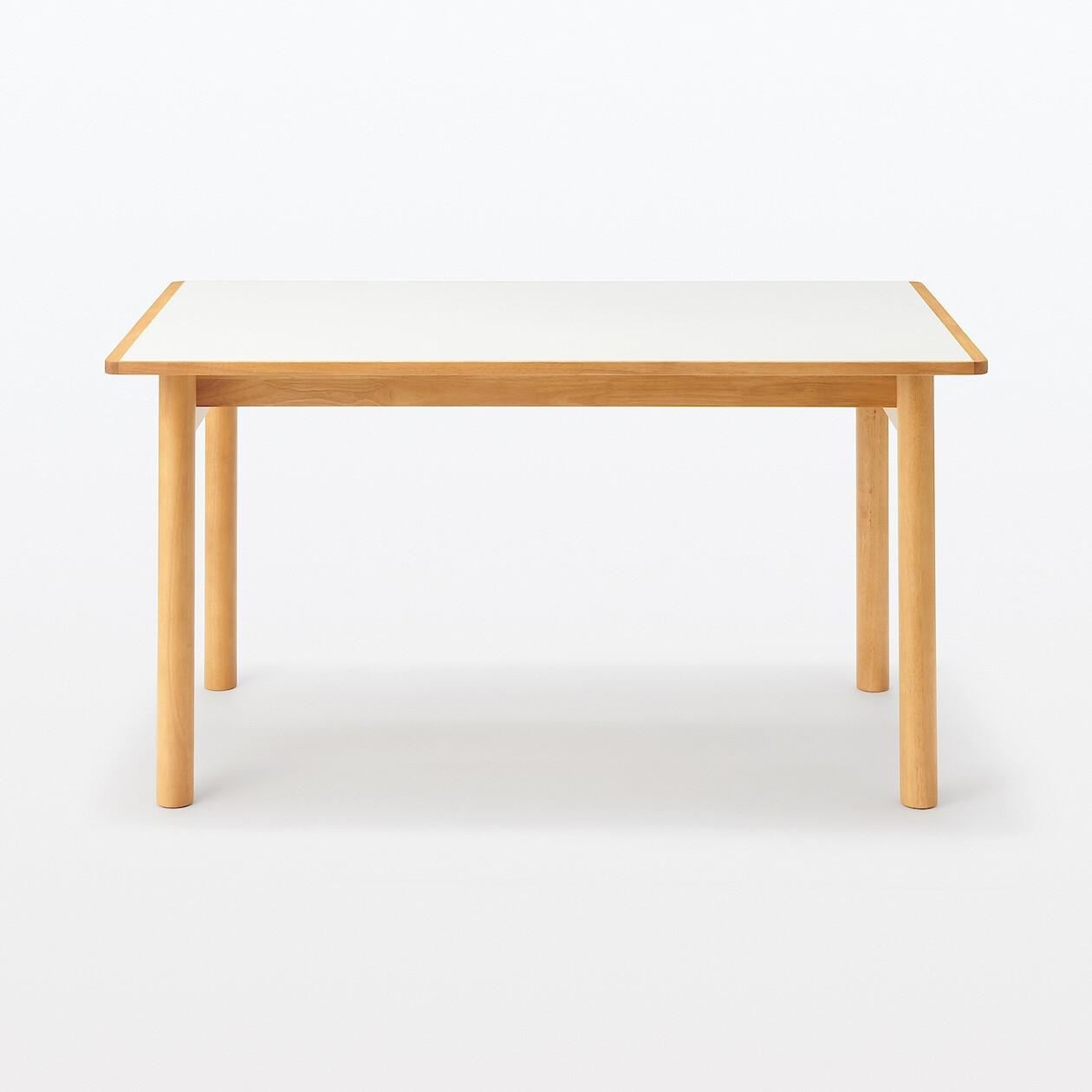 Stół z drewna kauczukowego z blatem melaminowym 140x80cm