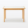 Stół z drewna kauczukowego z blatem melaminowym 120x70cm