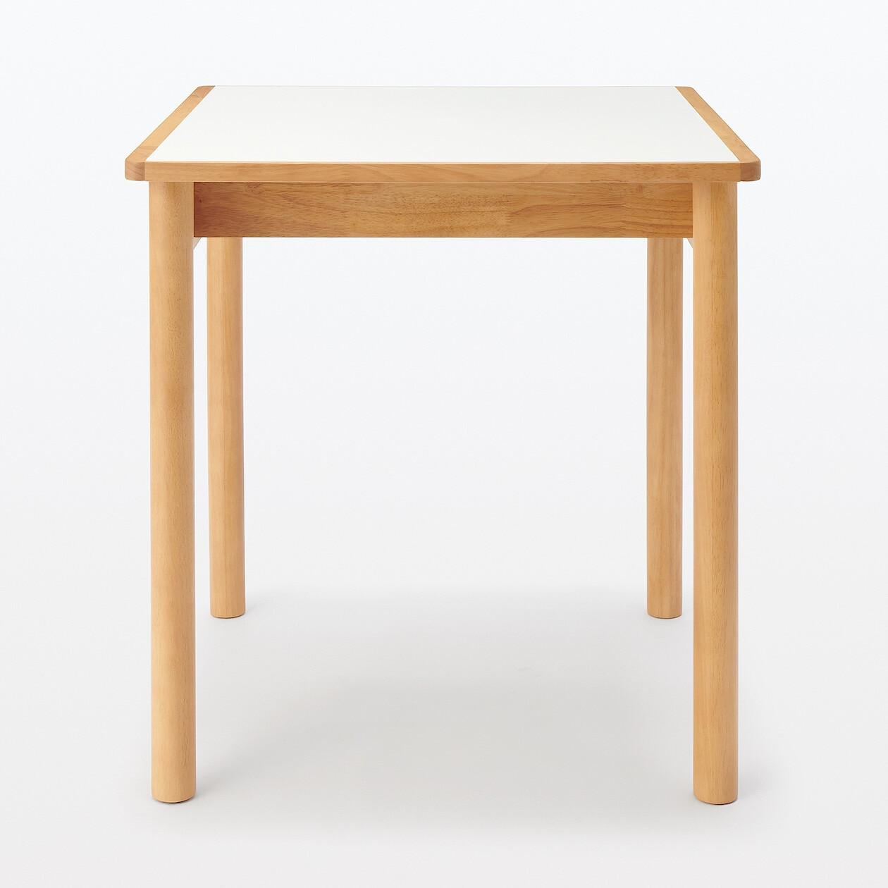 Stół z drewna kauczukowego z blatem melaminowym 70x70cm